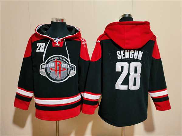 Men's Houston Rockets #28 Alperen Sengun Black Red Lace-Up Pullover Hoodie,We sell and wholesale Men's Houston Rockets #28 Alperen Sengun Black Red Lace-Up Pullover Hoodie on line form chian!